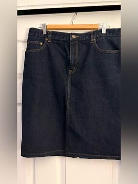 Ralph Lauren Dark Indigo Denim Jeans skirt with back split